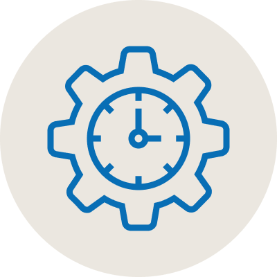 Clock in gear icon